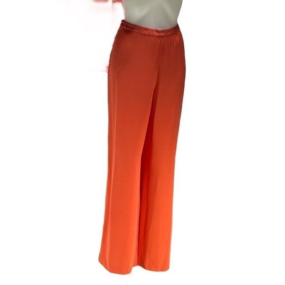 CYNTHIA HOWIE MAGGIE BOUTIQUE Pants Suit Silk Orange Wide Leg Womens Size 16 NEW - Picture 7 of 12